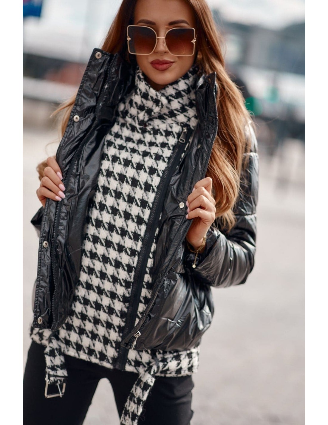 Black and cream quilted jacket/vest 8273 - Online store - Boutique